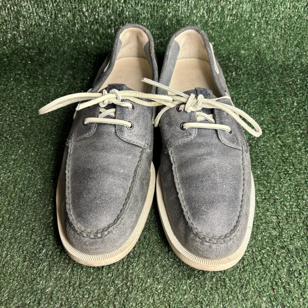 Cole Haan Yacht Club Suede Moc Toe Nautical Boat Shoes Grey Mens Size 11.5 M